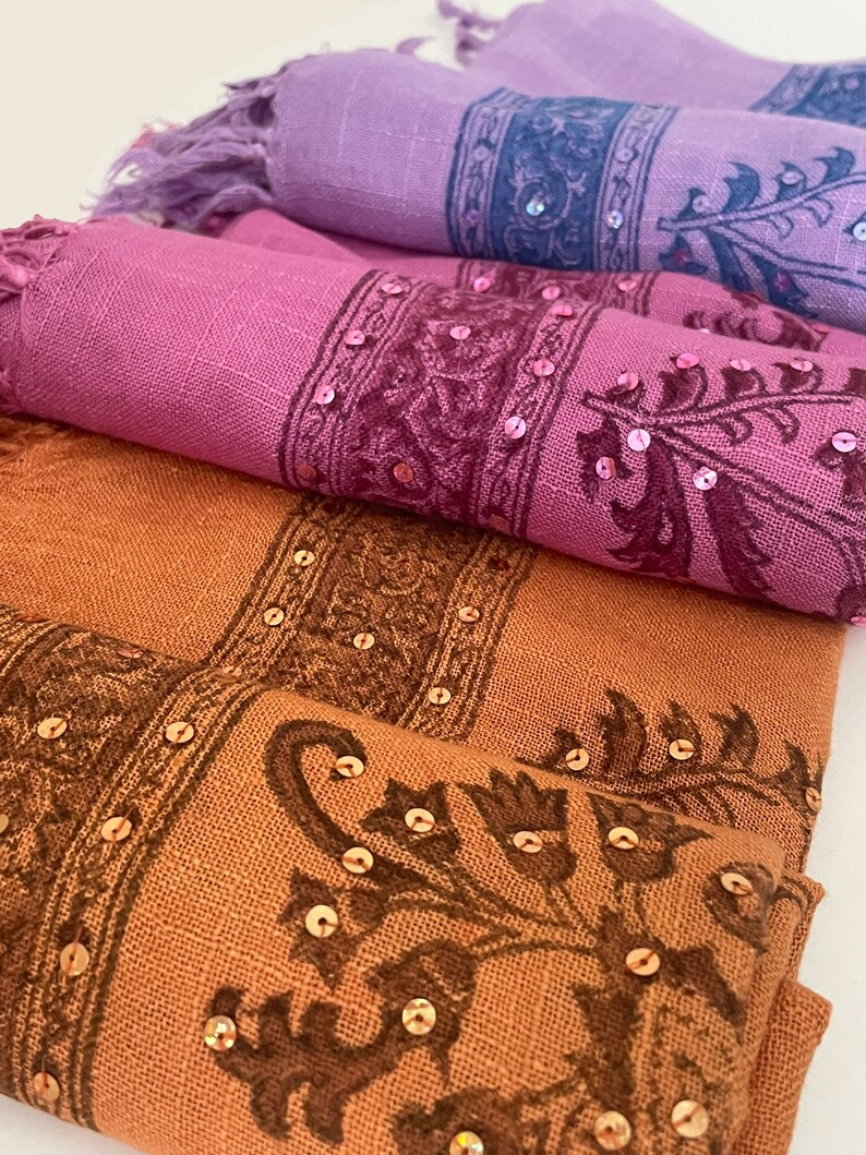 Block Print Viscose Scarves