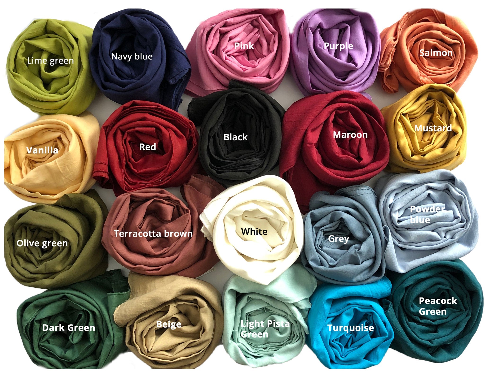Soft Solid Cotton Scarves