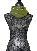 large green georgette embroidered stole 