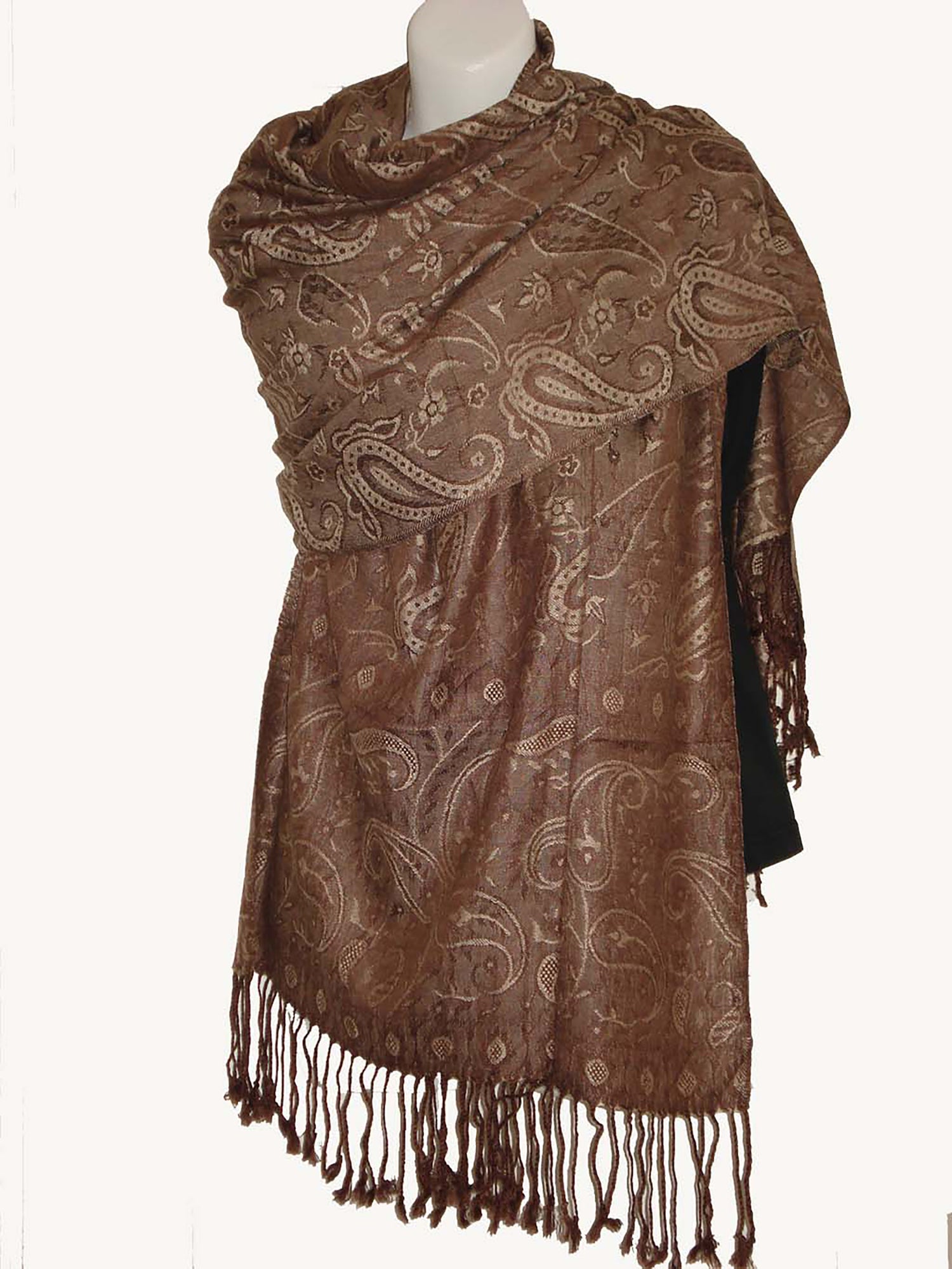 Jacquard Pashmina Shawl, Paisley Pattern Scarf, Head Wrap, Hijab